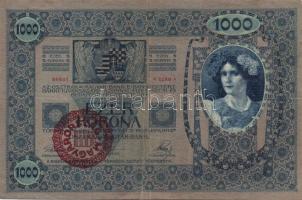 1902. 1000K (2x) az egyik szerb ellenbélyeggel és ellenbélyegzővel, a másik piros "Magyarország...