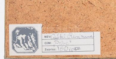 Czóbel Marianna:Páva tűzzománc kép bőr keretben. Jelzett Külső méret 13x27 cm