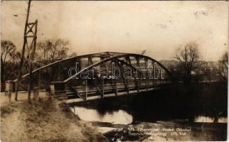 1940 Sepsiszentgyörgy, Sfantu Gheorghe; Olt híd / Podul Oltului / bridge. photo "1940 Sepsiszentgyörgy visszatért" So. Stpl (fl)