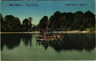 1936 Nagybánya, Baia Mare; Lacul Pintea / Bódi tó, komp. Krizsánovszky kiadása / lake, ferry
