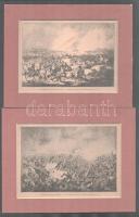 A szolnoki diadal 1849, márcz. 5-én, részlet a szolnoki csatából. 2 db fénnyomat Weinwurm A. műterméből. Paszpartuban 20x15 cm