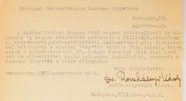 Romhányi Károly: A magyar könyvkötés művészete a XVIII - XIX. században. Bp., 1937,(Turul Sajtóválla...