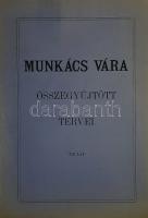 Munkács vára összegyűjtött tervei. Tíz lap. Összeállította Czigler Győző. (Budapest), [1902]. (Klösz György Műintézete). Tíz fénynyomat, méretük egységesen: 270x365 mm 390x520 mm méretű lapokon. Egyetlen kiadás. A Czigler Győző (1850-1905) építész, műegyetemi tanár, a tihanyi apátság és a krasznahorkai vár restaurálásának vezetője által összeállított munka Kárpátalja legfontosabb erősségének, a munkácsi várnak állít emléket. A sikeres ostrommal soha be nem vett vár a Rákóczi-szabadságharc végéig meghatározó jelentőségű védműnek számított. Az erdélyi fejedelmek vára 1711-et követően Habsburg-kezelésbe ment át, a hágókat védő vár Lengyelország felosztása után, Galícia osztrák uralom alá kerülésével (1772) végleg elvesztette jelentőségét, laktanyát, majd börtönt alakítottak ki benne, utolsó hadtörténeti szerepét az 1848-1849-es szabadságharcban töltötte be. Keresztmetszeti és alaprajzokból álló történeti-építészeti vázlatgyűjteményünk a helyőrségi szerepűvé váló Munkács építészeti részleteit mutatja be több időszeletben, az 1725., 1771., 1780., 1782., 1783., 1788., 1800. és 1831. évi katonai felmérések alapján. Tökéletes állapotú lapok, feliratozott, gerincén enyhén sérült kiadói papírmappában. Szép példány, rendkívül ritka.