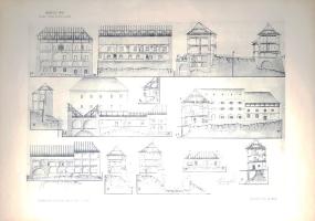 Munkács vára összegyűjtött tervei. Tíz lap. Összeállította Czigler Győző.
(Budapest), [1902]. (Klös...