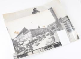 Budapest a régi Városház tér ca 1890. Későbbi de régi nagy méretű fotó nagyítások 30x40 cm