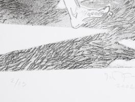 Eszik Alajos (1953-): Nyáréji séta, 2002. Litográfia, papír. Jelzett. Számozott (2/13). 38×31 cm