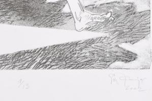 Eszik Alajos (1953-): Nyáréji séta, 2002. Litográfia, papír. Jelzett. Számozott (1/13). 38×31 cm