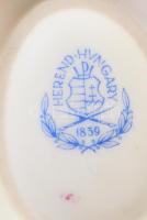 Herendi virág mintás tojás alakú bonbonniere, Kézzel festett. jelzett, hibátlan 7 cm