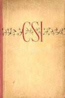 Fekete István:  Csí. Történetek állatokról és emberekről. Győry Miklós rajzaival. Budapest, (1944). Uj Idők Irodalmi Intézet Rt. (Singer és Wolfner) - Jókai Nyomda Rt. 251 + [5] p. Fekete István (1900-1970) író, vadászati író, elbeszélő klasszikus állattörténet-gyűjteménye először 1940-ben jelent meg. Ebben olvasható először az író "Vuk" címen ismert kisregénye, más állattörténetek (Csí, Hú, Kele) és emberi novellák (Lelkiismeret, Karácsonyest, Búcsúzás) kíséretében. Példányunk a novellagyűjtemény harmadik kiadásából való, fűzése enyhén meglazult. Az első előzéken gyermekrajz. Aranyozott, enyhén sérült gerincű, illusztrált kiadói félvászon kötésben. Jó példány.