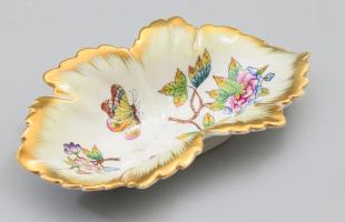 Herendi Viktória mintás tálka, Kézzel festett. jelzett, hibátlan 15x9 cm