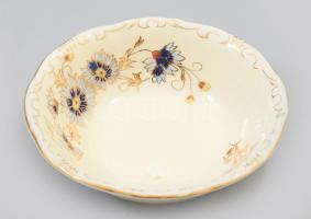 Zsolnay búzavirág mintás tálka. Kézzel festett, jelzett, hibátlan d: 12 cm
