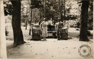 1934 Buziásfürdő, Baile Buzias; park részlet / park. photo (EK)