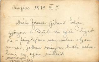 1934 Buziásfürdő, Baile Buzias; park részlet / park. photo (EK)