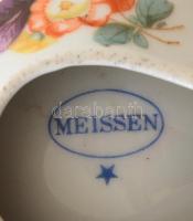 Meisseni só és borstartó. Kézzel festett, jelzett, kis kopással 13,5 cm