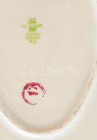 Zsolnay sültes tál. Kézzel festett, jelzett, kis kopással 26x37 cm