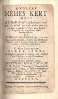Gedde, John: Ángliai méhes kert. Mely A' Méhekkel való bánásnak mesterségét, és titkait szemünk elejbe terjeszti [. . .] és A' Méh-kasok el-készitésének egy új, és igen hasznos módjával együtt, a' Méhes Gazdáknak eddig fel-talált minden módoknál hasznossabb, kevesebb kölcségű, és fáradságú rendet nyújt, mellyet Ki-adott Ángliai nyelven Gedde János, most pedig most pedig német nyelvből Szattmáry Király György magyar nyelvre fordított, 's - maga különös jegyzésével-is meg-nagyobbodott. Egerben, 1768. A' Püspöki Oskola betőivel. 1 t. (címkép) + 197 + [1] p. + 3 t. Restaurált példány, az első magyar nyelvű méhészeti szakkönyv. John Gedde (1647-1697) angol mezőgazdász posztumusz megjelent méhészeti szakmunkája eredeti nyelven először 1721-ben jelent meg, "The English Apiary, or, The Compleat Bee-Master" címmel. Az angol mezőgazdász méhészeti szakmonográfiáját Szathmári Király György dolgozta át (Eger, 1759), példányunk a második magyar kiadásból való. Oldalszámozáson belül fametszetű könyvdíszekkel. A méhkasokról írt második rész ("Új találmány és igen jeles mód, mellyet a 'méh-kasoknak és köpüknek formájárúl írt Gedde János") önálló részcímlappal. Az első címlapon régi tulajdonosi bejegyzések. Néhány oldalon apró foltosság, néhány oldalon apró, a szövegtükröt nem érintő szúrágásnyom. Minden levél japán papírral megerősítve, szélső margóin kiegészítve. BOEH I. 564. XX. század második felében készült, álbordás bőrkötésben.