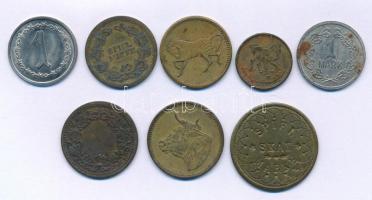 Németország DN 5xklf állat motívumos Cu zseton tétel, ebből az egyik "SPIEL MARKE" + 3xklf...