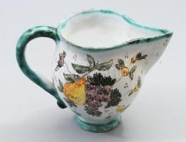 Gosztonyi Mária (1893-1989): Virágmintás kancsó. Jelzett, hibátlan, m: 11 cm