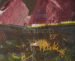 Blaski Márta (1946-2019): Virágcsendélet, 1988. Olaj, farost. Kissé kopott fakeretben. 70×50 cm