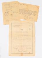 1939-1942 3 db magyar katona részére kiadott igazolás