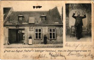 1909 Wien, Vienna, Bécs; August Fischer's Zöbinger Weinhaus / wine hall and restaurant (fa)