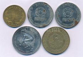 1967-1978 k. 5xklf portrés fém emlékérem / zseton tétel (közte Amerikai Egyesült Államok, Finnország...