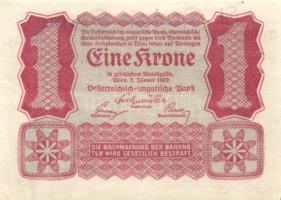 Ausztria/Osztrák-magyar Bank 1922. 1K (2x) mindegyik hátoldalán cégreklám T:I