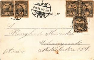 1904 Gödöllő, Királyi udvari váróterem, gőzmozdony, vasútállomás. Schulcz J. kiadása (EB)