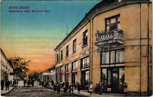Érsekújvár, Nové Zámky; Battyanlova ulica / Battyányi utca, üzletek / street, shops (EK)