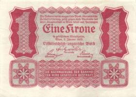 Ausztria/Osztrák-magyar Bank 1922. 1K (2x) mindegyik hátoldalán cégreklám T:I