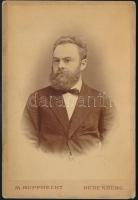 cca 1870-1880 August Czullik (1847-?) a Liechtensteini Hercegség udvari kertjeinek igazgatója, az oroszvári kertészet alapítója és tulajdonosának színezett fotója, kabinetfotó Rupprecht soproni műterméből. 11x17 cm