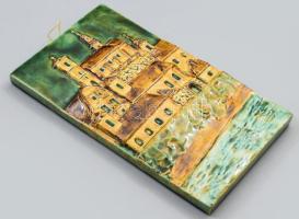 Zauer jelzéssel: Szentendre. Mázas kerámia, sarkán kis hibával, 27x15 cm