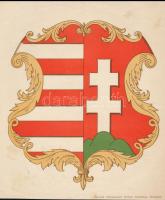 ca 1920 Magyar Kossuth címer. Litográfia. Honvéd térképészeti Intézet 20x20 cm