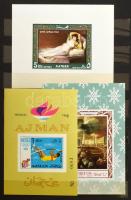 350 db bélyeg és 43 db blokk, közte vágottak is, 2 db közepes berakóban