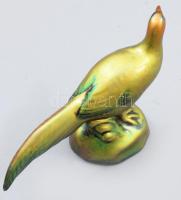 Zsolnay kisplasztika - Fácán. Savmaratott eozin mázakkal fedett öntött finomfajansz. Jelzett, minimá...