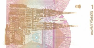 Horvátország 6db klf bankjegy T:I