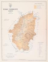 ca 1910 Turócz vármegye térképe Gönczy Pál: 30x24 cm