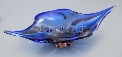 Chribska cseh kétszínű asztaldísz kínáló, Terv: Josef Hospodka, minimális kopással, 43x23 cm