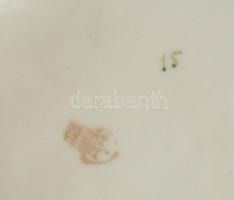 Zsolnay búgócsigás lány Terv: Sinkó. Kézzel festett, jelzett, hibátlan 16x12 cm