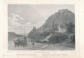 Ludwig Rohbock (1820-1883) - A. Fesca: Visegrád a Dunánál / Vissegrad an der Donau. Acélmetszet, papír, jelzett a metszeten, kis lapszéli sérülésekkel, 12x17,5 cm
