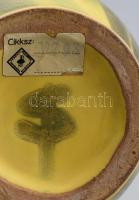 Iparművész váza, jelzett, mázas kerámia, m: 17 cm