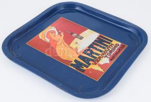 Martini Vermouth Torino fémtálca, kopással, 34x34 cm