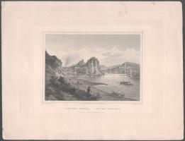 Ludwig Rohbock (1820-1883) - A. Fesca: Dévény romjai / Ruine Theben. Acélmetszet, papír, jelzett a metszeten, lapszéli sérülésekkel, kisebb foltokkal, 12x17,5 cm