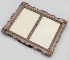 Két képes fényképtartó, fém, támasztható, 19x24 cm