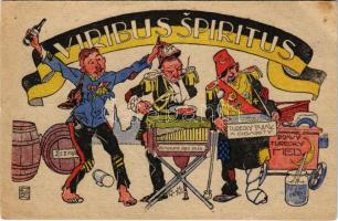 Viribus Spiritus / Első világháborús cseh katonai karikatúra / WWI Czech military caricature (EB)