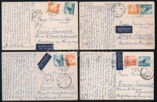 1957 4 db Légiposta képeslap Egyiptomba küldve