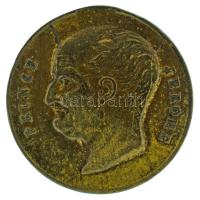 Franciaország 1860. "Jerome herceg / Született 1784 - Meghalt 1860. június 24." kétoldalas sárgaréz emlékérem (14,5mm) T:XF, fülnyom France 1860. "Prince Jerome / Né en 1784 - Mort le 24 juin 1860" two-sided brass commemorative medallion (14,5mm) C:XF, earmark