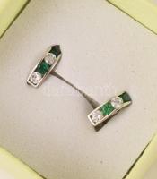 14K fehérarany, köves fülbevaló 0,74 g, jelzett