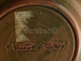 Kántor Karcag halas dísztál, jelzett, d: 22 cm