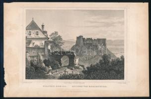 Ludwig Rohbock (1820-1883) - F. Foltz: Földvár romjai / Ruinen von Marienburg. Acélmetszet, papír, jelzett a metszeten, kisebb lapszéli sérülésekkel, folttal, 12,5x17,5 cm